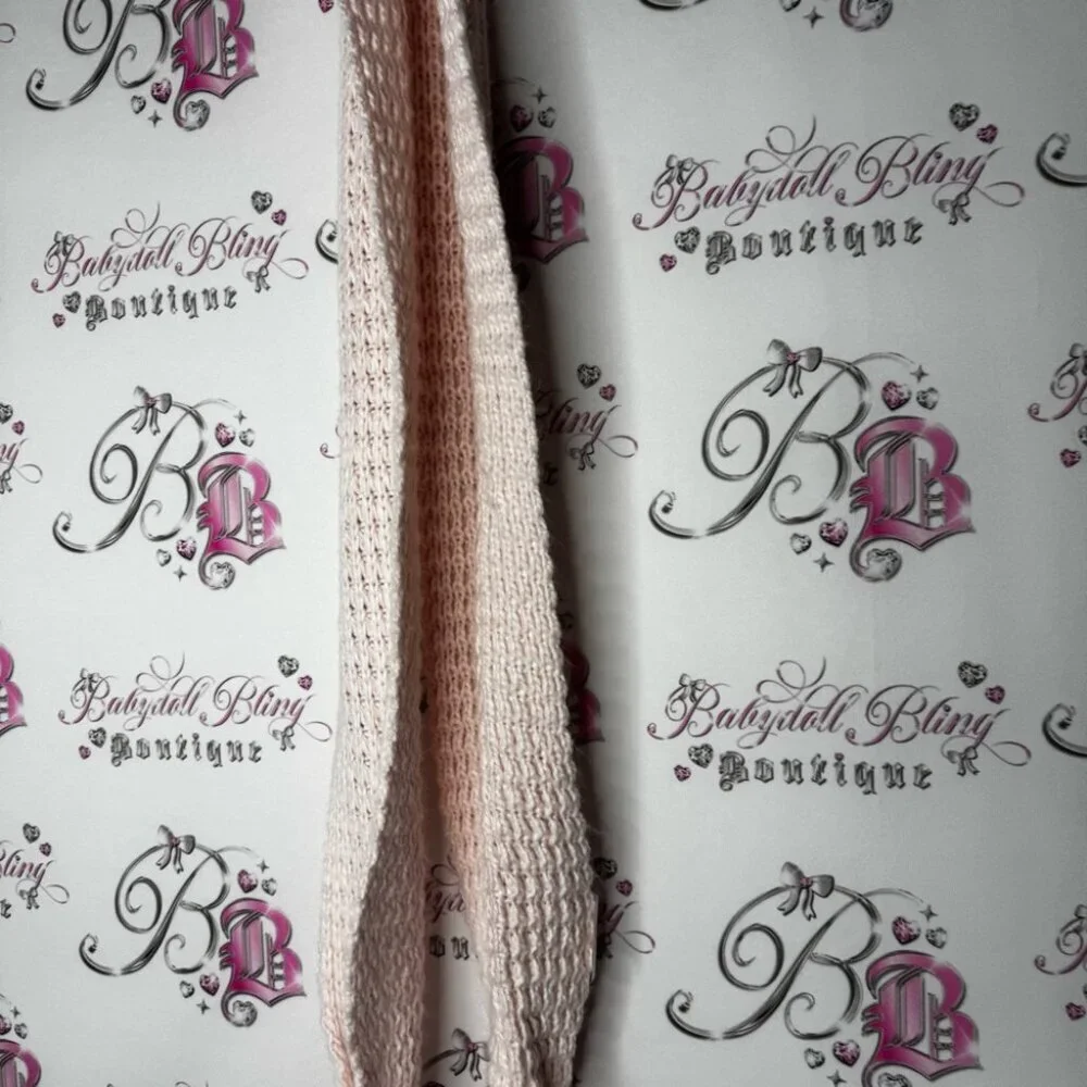 Scarf sparkly Cozy baby pink Knit Scarf with Pom Poms glitter pink crochet 🧶